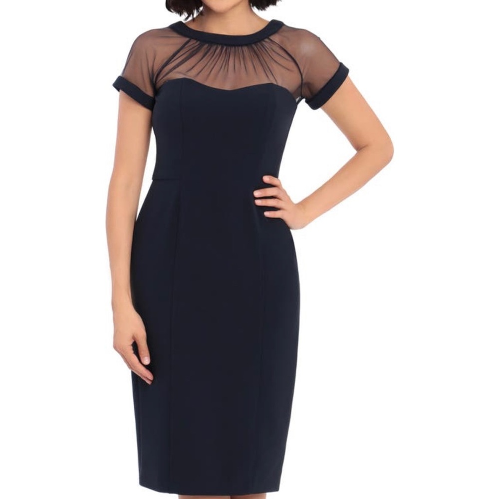 Maggy London Sheer Illusion crepe dress size 6